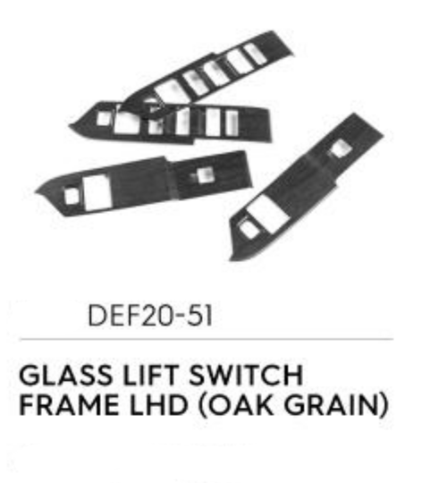 Glass Lift Switch Frame (LHD) (Oakgrain) - Defender