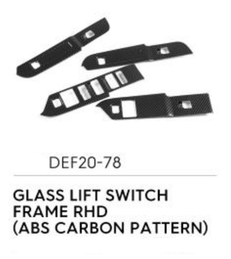 Glass Lift Switch Frame (RHD) (Carbon Pattern) - Defender