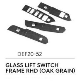 Glass Lift Switch Frame (RHD) (Oakgrain) - Defender