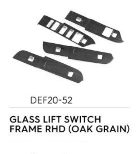 Glass Lift Switch Frame (RHD) (Oakgrain) - Defender