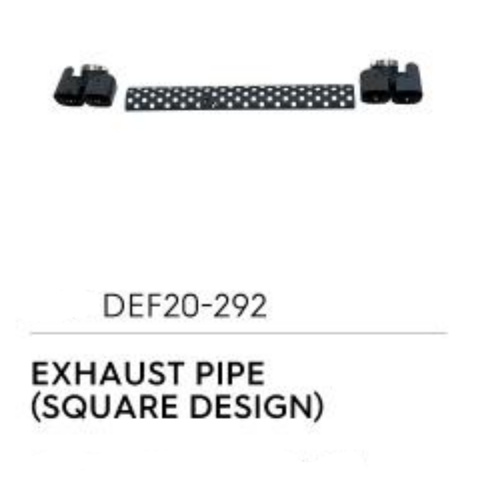 Exhaust Pipe (Square Design, Black) - Defender