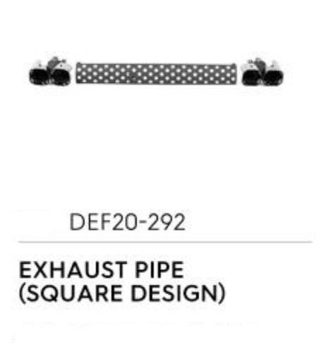 Exhaust Pipe (Square Design, Silver) - Defender